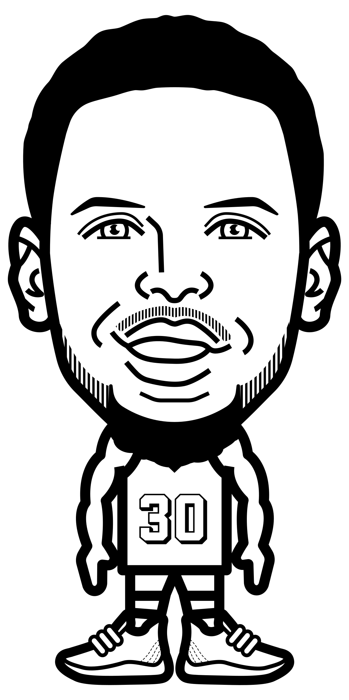 Colorable basketball drawing